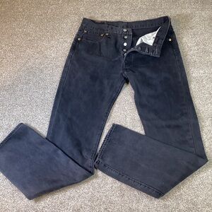 Levi's 501 Black Wash Button Fly Denim Jeans 32x34